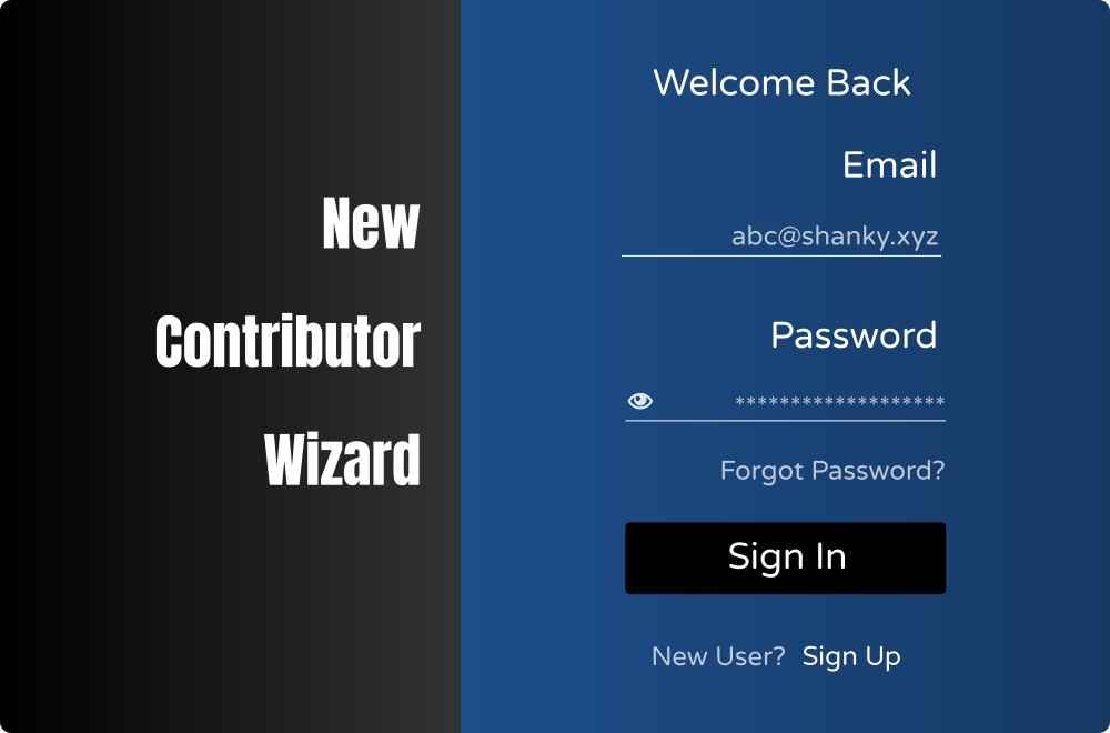 New Contributor Wizard - LogIn