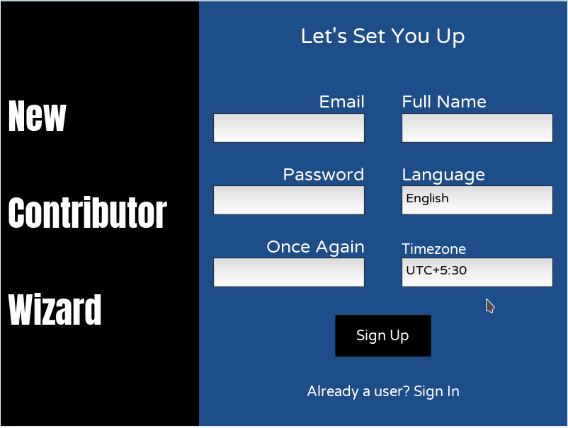 Sign Up Screen