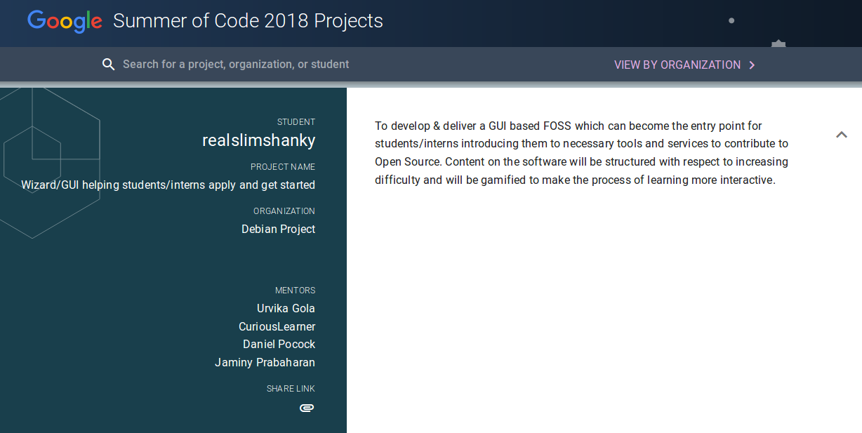 GSoC 2018 Result